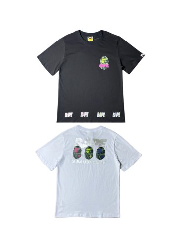 A Bathing Ape Bape Hip Hop Colorful Camo Monkey Head Print Tee 2 colors 29368407