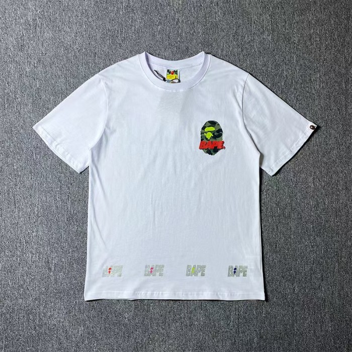 A Bathing Ape Bape Hip Hop Colorful Camo Monkey Head Print Tee 2 colors 29368407