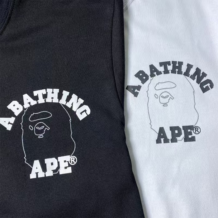 A Bathing Ape Bape Streetwear Front Small Logo Back Big Outline Ape Head Print Crew Neck Tee 2 colors 29368412