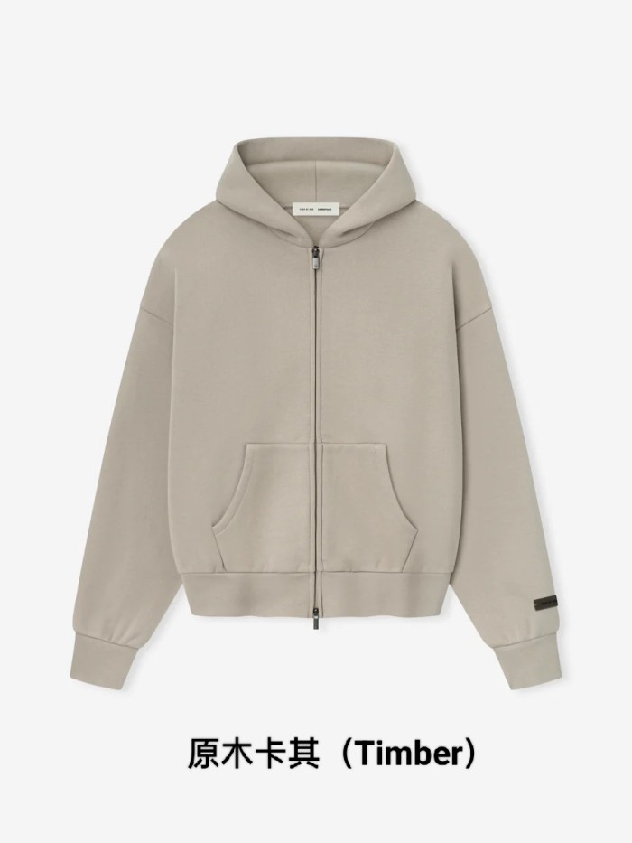 Fear Of God (Essentials) [Big & Tall for weights up to 220 lbs]1:1 quality version 3D Metal Emblem High Frequency Letter Print Zipper Hoodie 6 colors 29368216