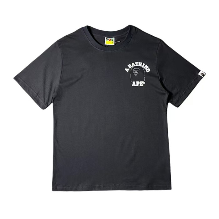 A Bathing Ape Bape Streetwear Front Small Logo Back Big Outline Ape Head Print Crew Neck Tee 2 colors 29368412