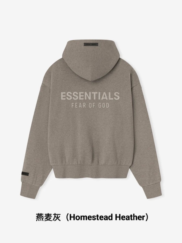 Fear Of God (Essentials) [Big & Tall for weights up to 220 lbs]1:1 quality version 3D Metal Emblem High Frequency Letter Print Zipper Hoodie 6 colors 29368216