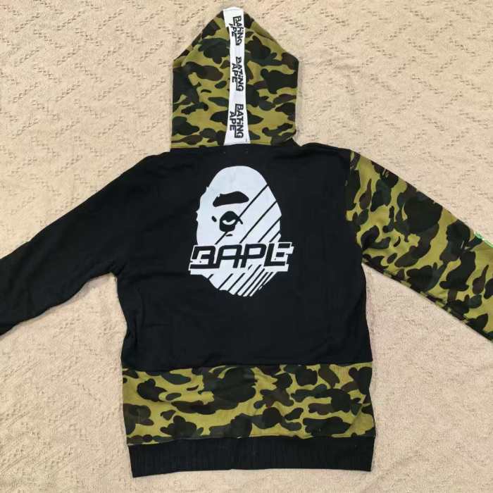 A Bathing Ape Bape Vintage Spliced Camo Mask Hoodie Back Large Ape Head Print Hoodie 29368358