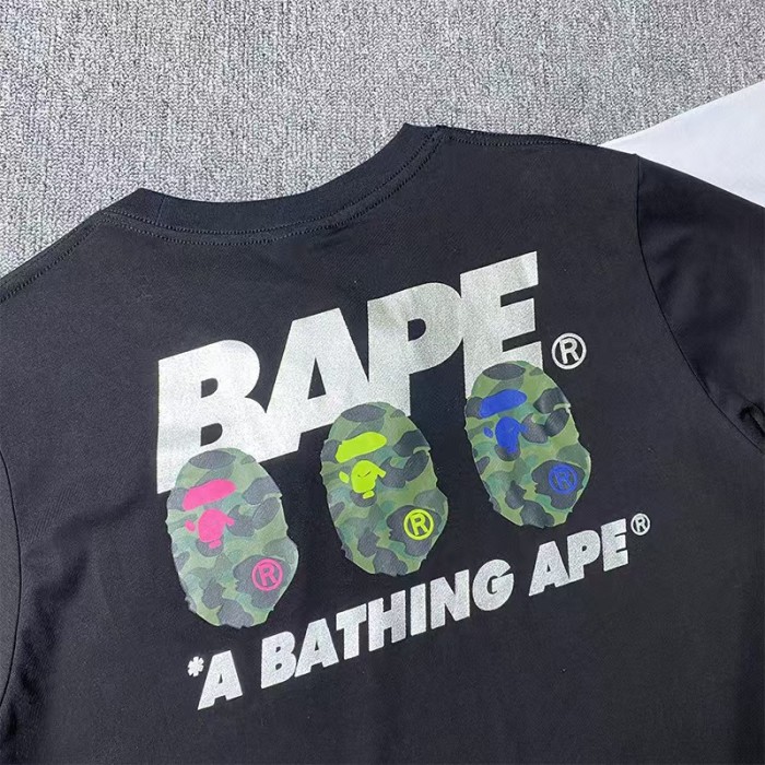 A Bathing Ape Bape Hip Hop Colorful Camo Monkey Head Print Tee 2 colors 29368407