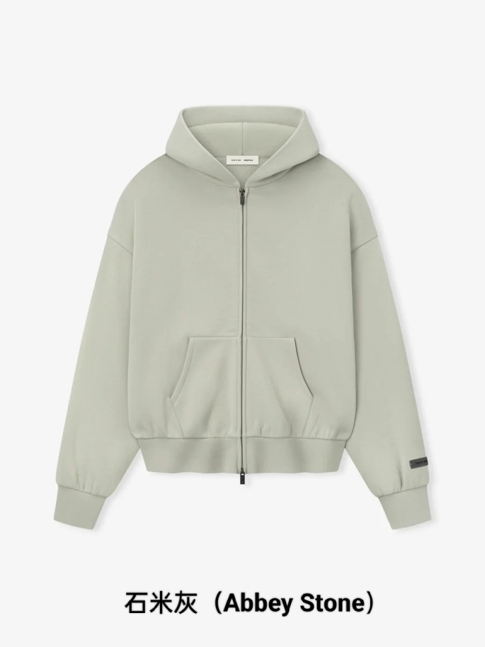 Fear Of God (Essentials) [Big & Tall for weights up to 220 lbs]1:1 quality version 3D Metal Emblem High Frequency Letter Print Zipper Hoodie 6 colors 29368216