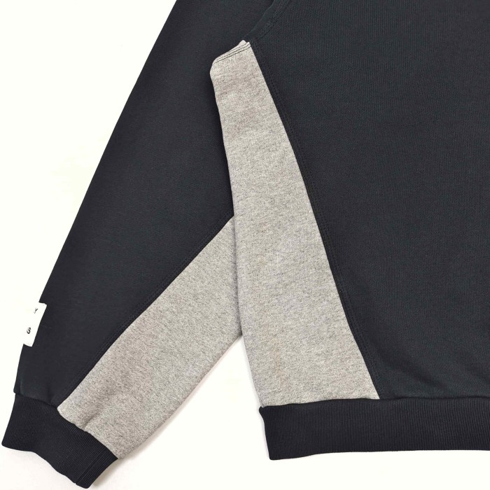 GaIIery Dept. [Big & Tall for weights up to 260 lbs]1:1 quality version Streetwear Black Gray Color Block Letter Print Zip Up Hoodie & Pants Set 29368165