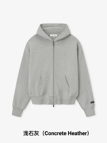 Fear Of God (Essentials) [Big & Tall for weights up to 220 lbs]1:1 quality version 3D Metal Emblem High Frequency Letter Print Zipper Hoodie 6 colors 29368216