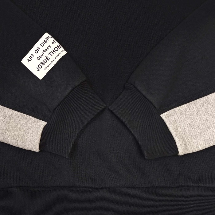 GaIIery Dept. [Big & Tall for weights up to 260 lbs]1:1 quality version Streetwear Black Gray Color Block Letter Print Zip Up Hoodie & Pants Set 29368165