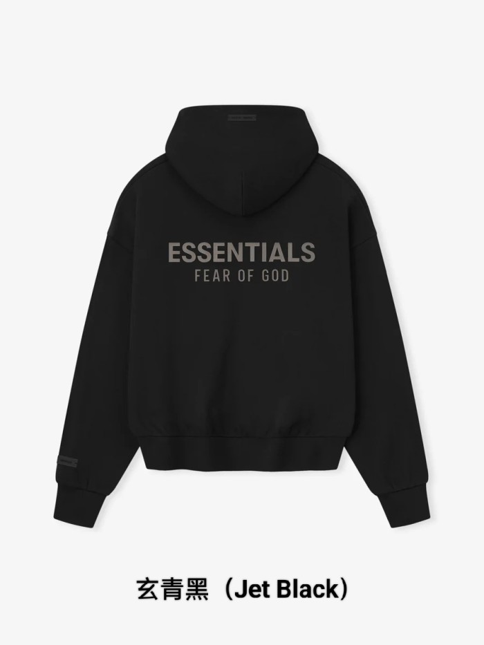 Fear Of God (Essentials) [Big & Tall for weights up to 220 lbs]1:1 quality version 3D Metal Emblem High Frequency Letter Print Zipper Hoodie 6 colors 29368216