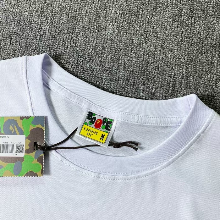 A Bathing Ape Bape Streetwear Front Small Logo Back Big Outline Ape Head Print Crew Neck Tee 2 colors 29368412