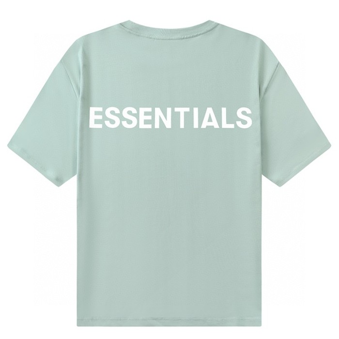 Fear Of God (Essentials) [Big & Tall for weights up to 220 lbs]1:1 quality version Streetwear Solid Color Front Small Letter Back Big Logo Print Crew Neck T-shirt 4 colors 29368212