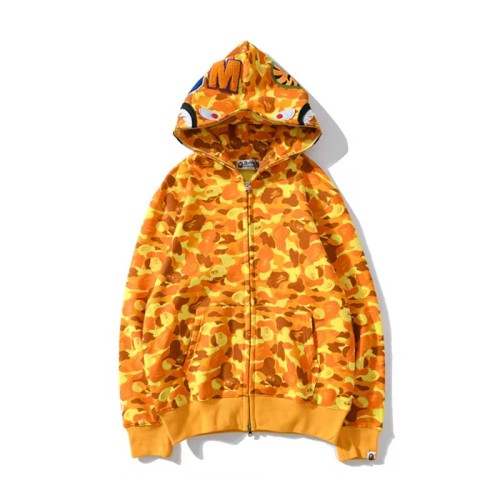 A Bathing Ape Bape All Over Letter Print Collaboration Edition PUBG Orange Camo Shark Hoodie 29368319