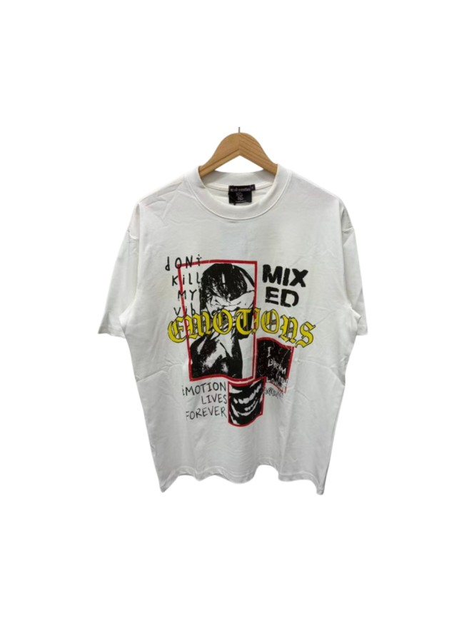 Mixed Emotion Red Frame Subculture Handwritten Graffiti Print T-shirt 29370453
