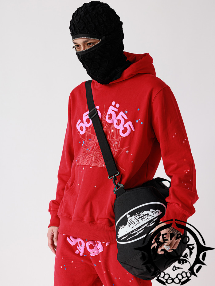 [50% Off]Young Thug Sp5der-Pink digital red hoodie 18850743