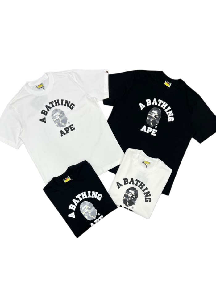 A Bathing Ape Bape 1:1 quality version Arc Lettering Glow-in-the-Dark Camo Ape Head Tee 4 colors 26890768