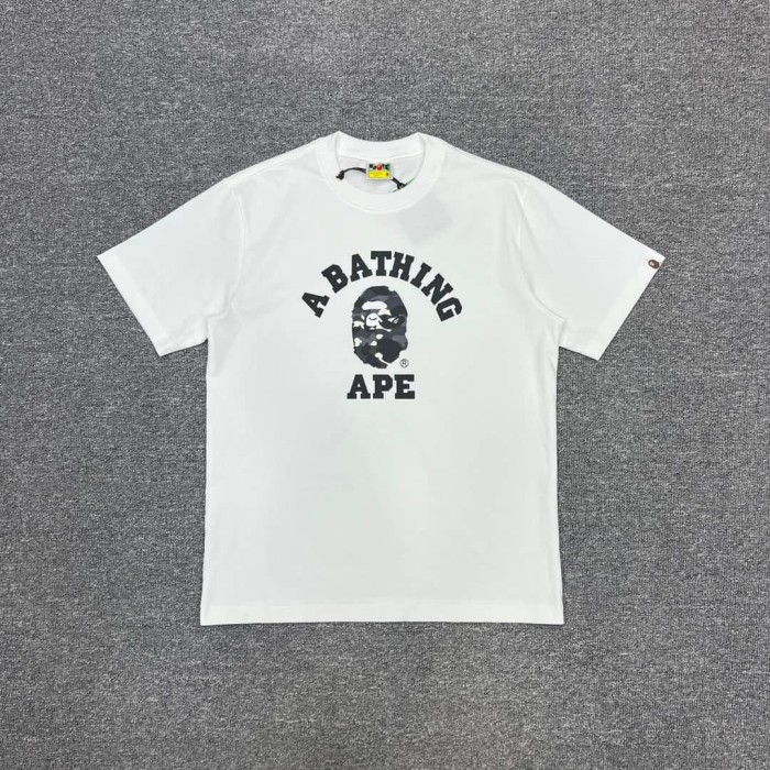 A Bathing Ape Bape 1:1 quality version Arc Lettering Glow-in-the-Dark Camo Ape Head Tee 4 colors 26890768