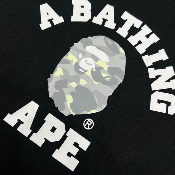 A Bathing Ape Bape 1:1 quality version Arc Lettering Glow-in-the-Dark Camo Ape Head Tee 4 colors 26890768