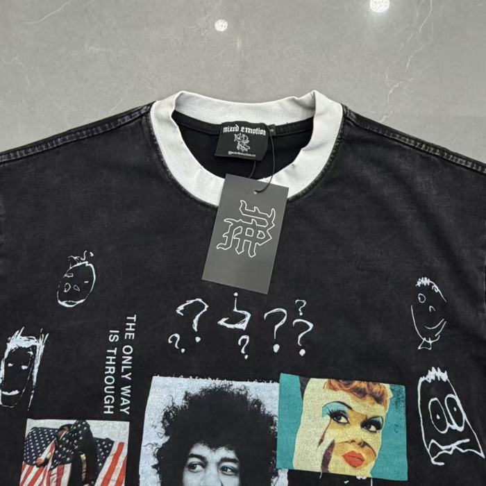Mixed Emotion Rock Celebrity Photo Poster Collage Print T-shirt 29370505