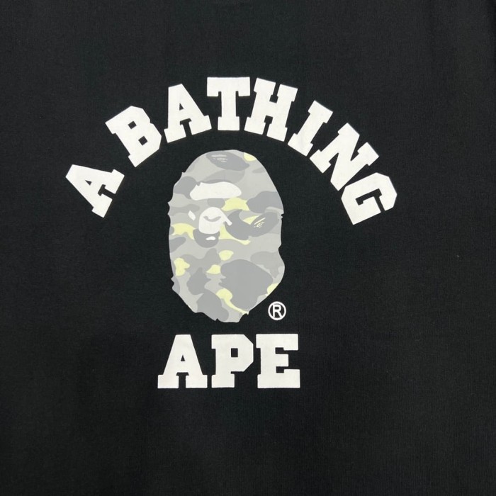A Bathing Ape Bape 1:1 quality version Arc Lettering Glow-in-the-Dark Camo Ape Head Tee 4 colors 26890768