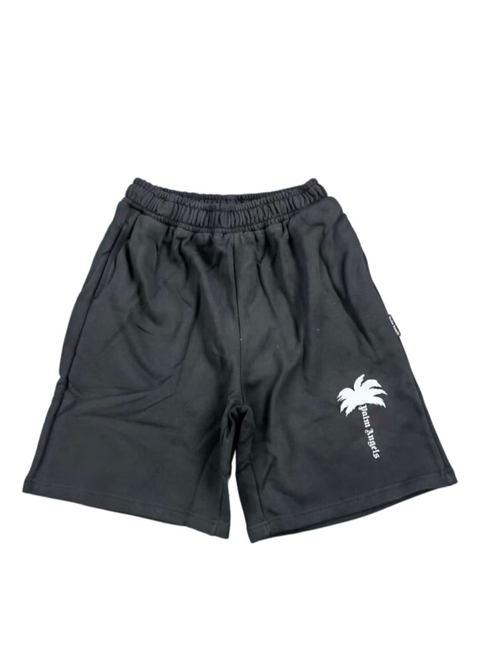 Palm Angels Coconut Alphabet Washed Black Shorts