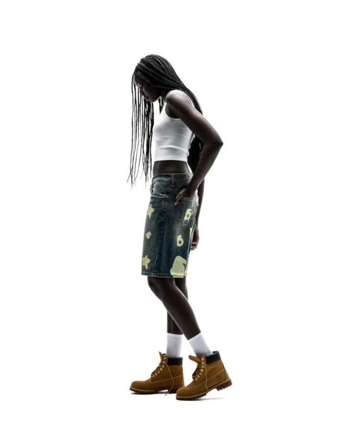 Sp5der [Big & Tall for weights up to 220 lbs]1:1 quality version Streetwear Vintage Washed Denim Shorts Star Number Print Loose Straight Cut Jean Shorts 29371948