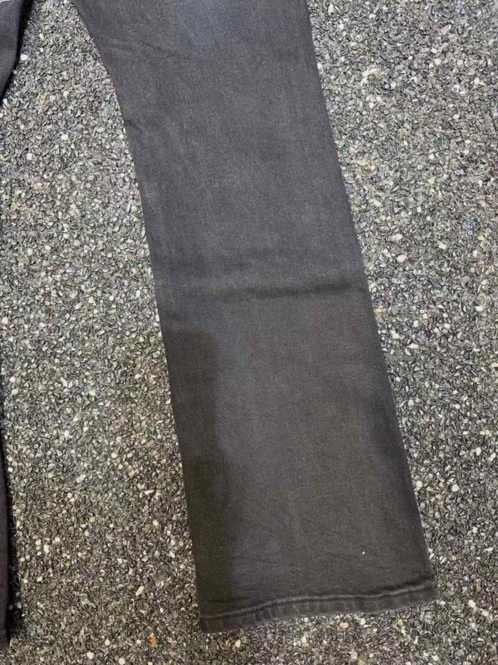 Purple Brand 1:1 quality version American Biker High Street Black Washed Rhinestone Bone Pattern Flare Jeans 29373837