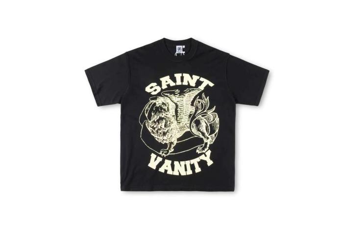 Saint Vanity 1:1 quality version Totem Letter Raw Outseam Print Tee 12 colors 28313350