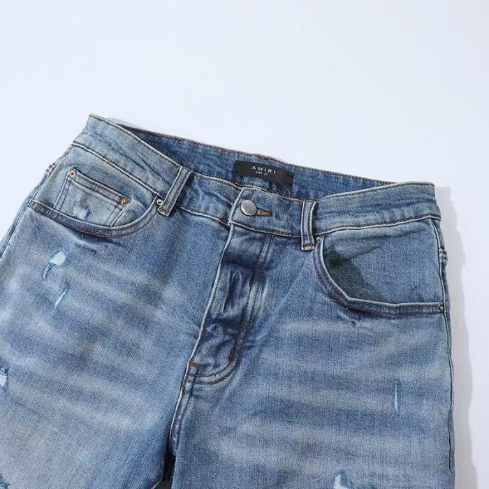 Amiri 1:1 quality version  Wash Distressed Multi Ripped Black Strap Liner Slim Tapered Skinny Jeans 29373801