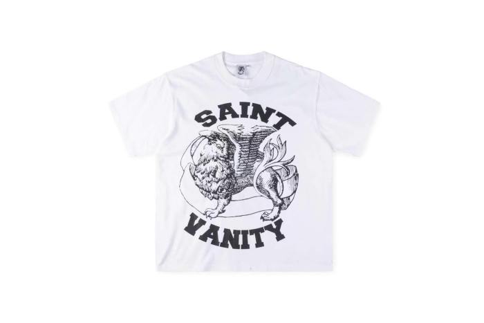 Saint Vanity 1:1 quality version Totem Letter Raw Outseam Print Tee 12 colors 28313350