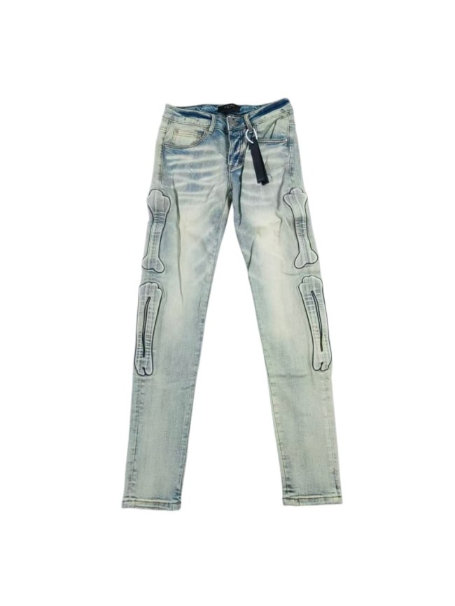 1:1 quality version 28143160 Side Bone Embroidered Jeans