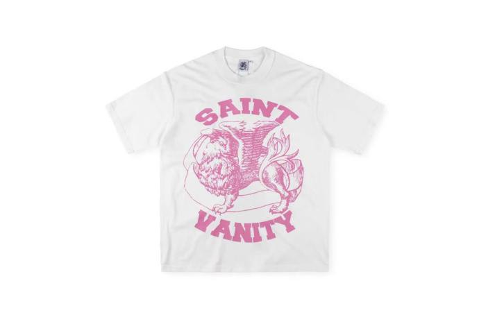 Saint Vanity 1:1 quality version Totem Letter Raw Outseam Print Tee 12 colors 28313350