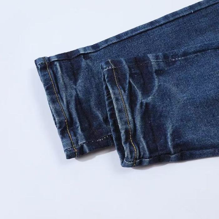 Amiri 1:1 quality version American Streetwear Vintage Wash Destroyed Green Script Embroidery Skinny Fit Denim Jeans 29373776