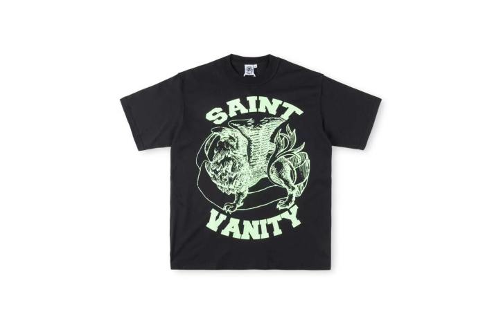 Saint Vanity 1:1 quality version Totem Letter Raw Outseam Print Tee 12 colors 28313350