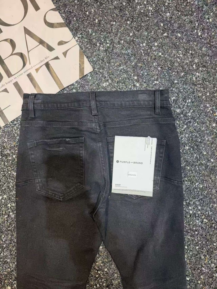 Purple Brand 1:1 quality version Retro Hip Hop Faded Black Multi Slash Destroyed Flare Jeans 29373853