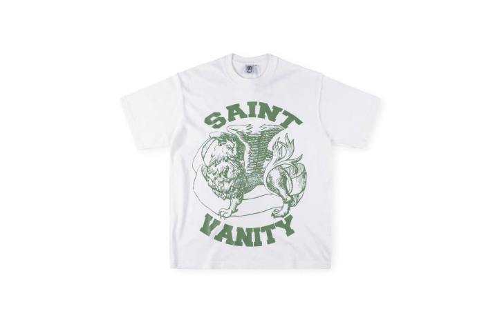 Saint Vanity 1:1 quality version Totem Letter Raw Outseam Print Tee 12 colors 28313350