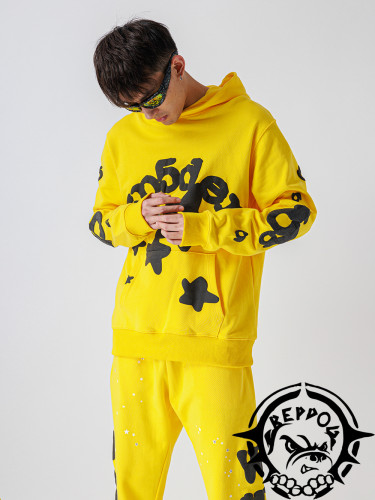 [50% Off]Black letters pentagram yellow hoodie 21922075