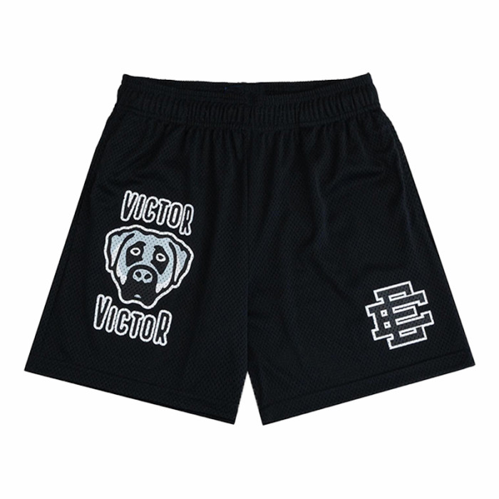 Eric Emanuel Streetwear Dog Head Letter Print Loose Fit Breathable Mesh Athletic Shorts 2 colors 29374901