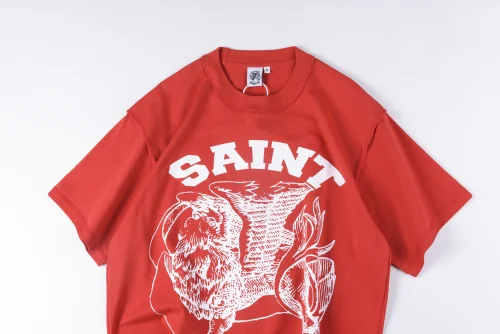 Saint Vanity 1:1 quality version Totem Letter Raw Outseam Print Tee 12 colors 28313350