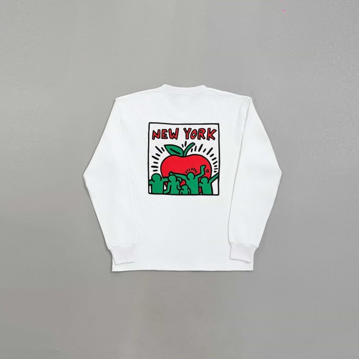 Eric Emanuel 1:1 quality version Front Mini Monogram Back New York Apple Character Graphic Long Sleeve T-Shirt 29374998