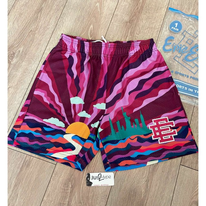 Eric Emanuel Streetwear Sunset Cityscape Full Print Loose Fit Breathable Mesh Athletic Shorts 3 colors 29374913
