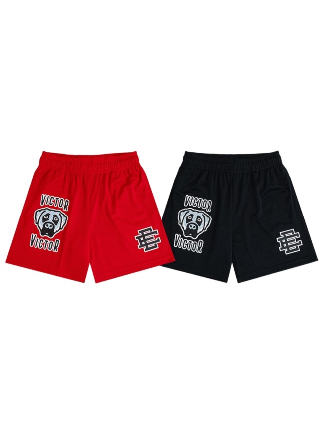 Eric Emanuel Streetwear Dog Head Letter Print Loose Fit Breathable Mesh Athletic Shorts 2 colors 29374901