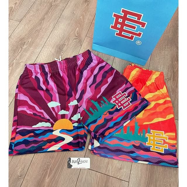 Eric Emanuel Streetwear Sunset Cityscape Full Print Loose Fit Breathable Mesh Athletic Shorts 3 colors 29374913