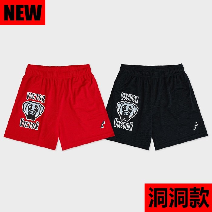 Eric Emanuel Streetwear Dog Head Letter Print Loose Fit Breathable Mesh Athletic Shorts 2 colors 29374901