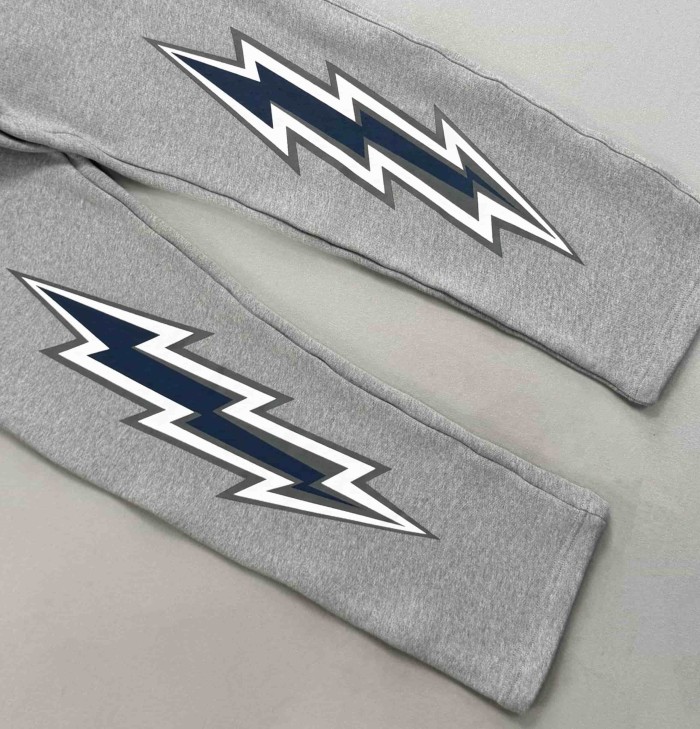 Eric Emanuel 1:1 quality version Streetwear Chest Monogram And Side Lightning Graphic Print Hoodie & Pants Tracksuit Set 2 colors 29375014