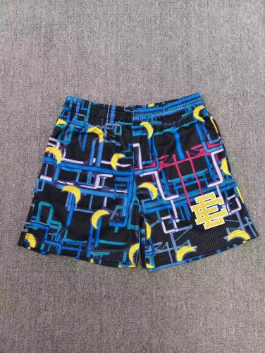 Eric Emanuel Hip Hop All Over Neon Geometric Crescent Graphic And Side Emblem Print Mesh Athletic Shorts 29378342