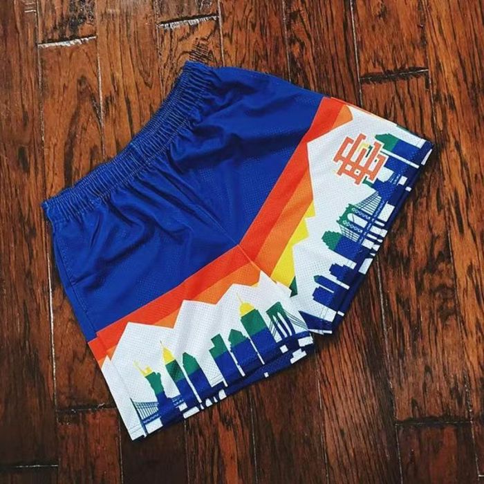 Eric Emanuel Streetwear City Skyline Mountain Print With Side EE Monogram Logo Print Mesh Athletic Shorts 2 colors 29378499