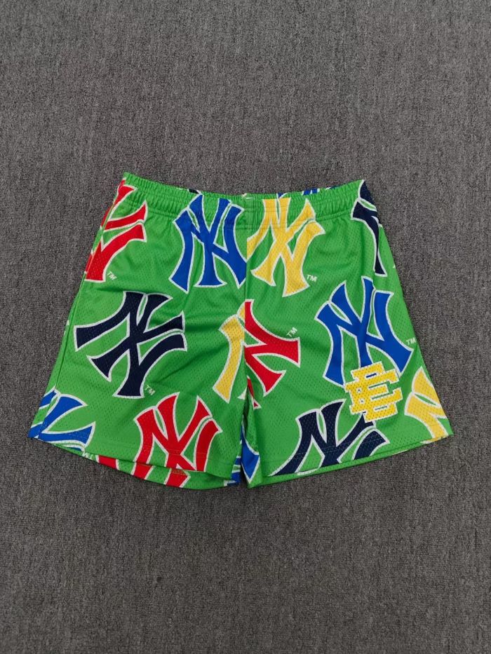 Eric Emanuel Streetwear Full Print Colorful NY Letter Graphic With Side Monogram Logo Print Mesh Athletic Shorts 3 colors 29378452