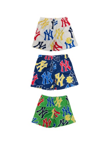 Eric Emanuel Streetwear Full Print Colorful NY Letter Graphic With Side Monogram Logo Print Mesh Athletic Shorts 3 colors 29378452