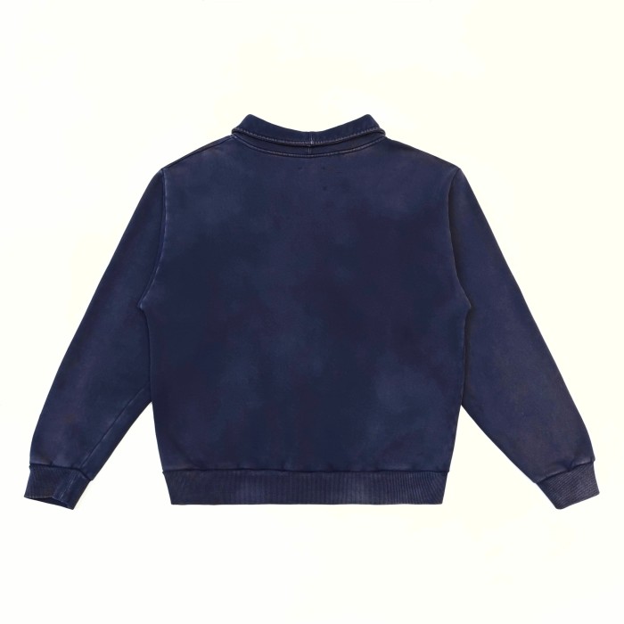 GaIIery Dept. [Big & Tall for weights up to 260 lbs]1:1 quality version Small French Letter Embroidered Long Staple Cotton Fleece Half Zip Collar Sweatshirt 29382820