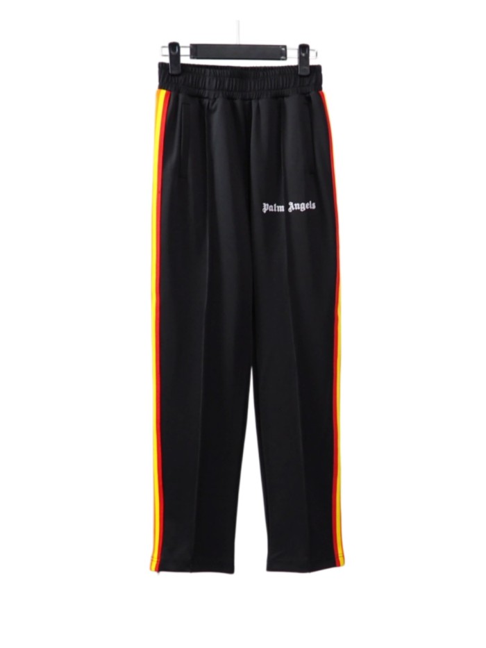 [50% Off]Palm Angels Rainbow stripe tracksuit sport pants black & white 22774243